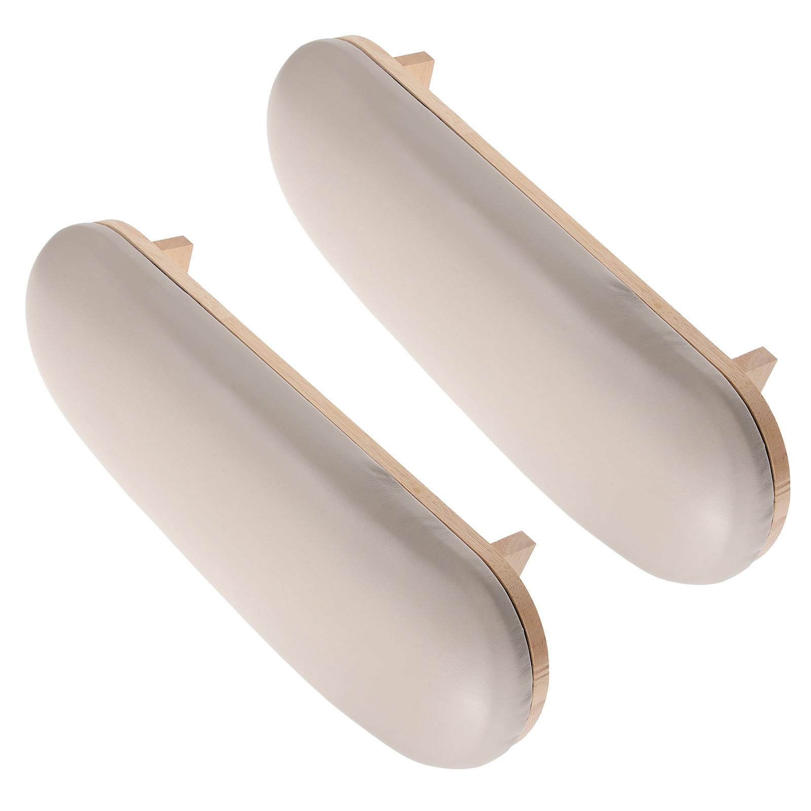 Tofficu 2 Pezzi Cuscino Poggiamano per Manicure in Legno e Pelle, Raffinato