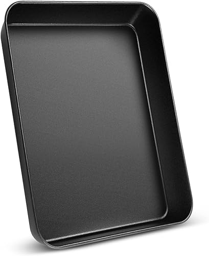 P&P CHEF - Bandeja para horno tostadora de 9.3 pulgadas de profundidad, bandeja para hornear pequeña de acero inoxidable con revestimiento