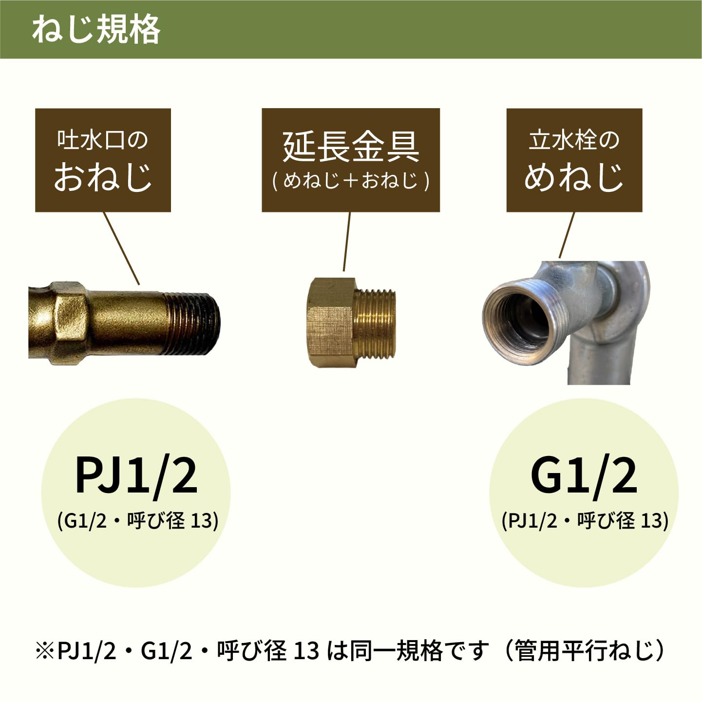 Amazon | アイガーデン 蛇口 延長ジョイント金具 1個 PJ1/2・G1/2(呼び 