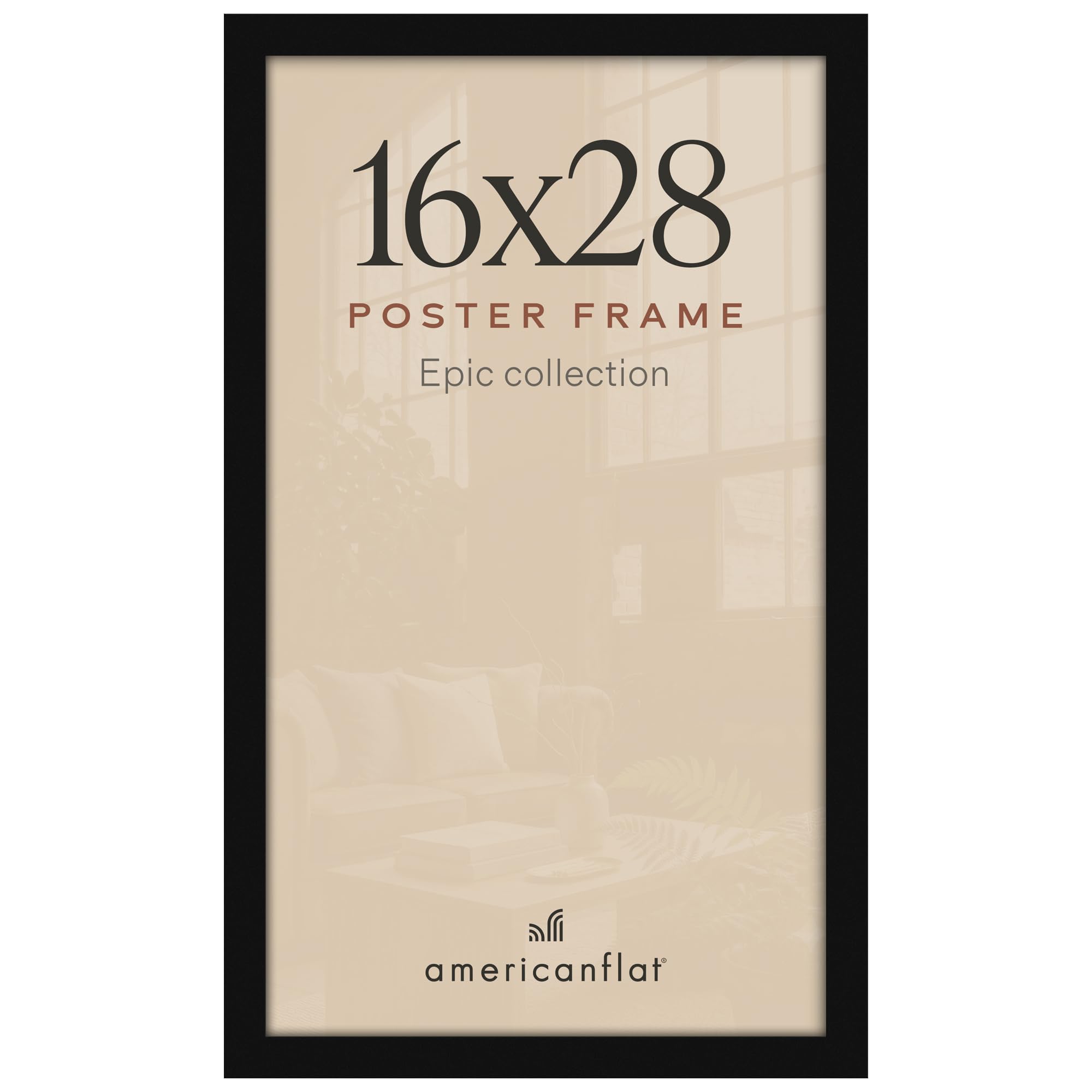 Americanflat 16x28 Poster Frame - Engineered Wood - Black