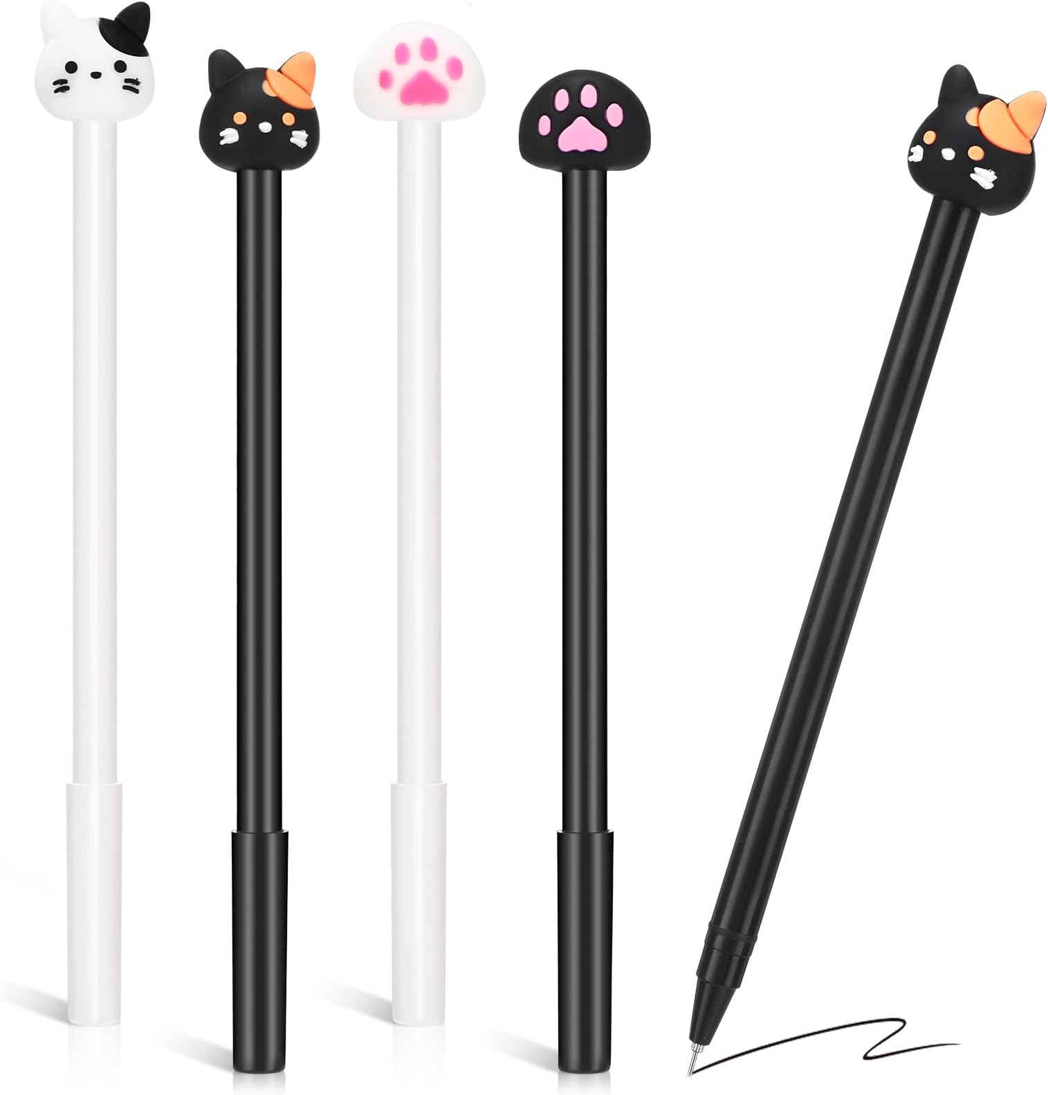 PAFUWEI 4Pcs Cat Pens,2 Pattern Cat Cute Pens Kawaii Pens Cat Claw Pen