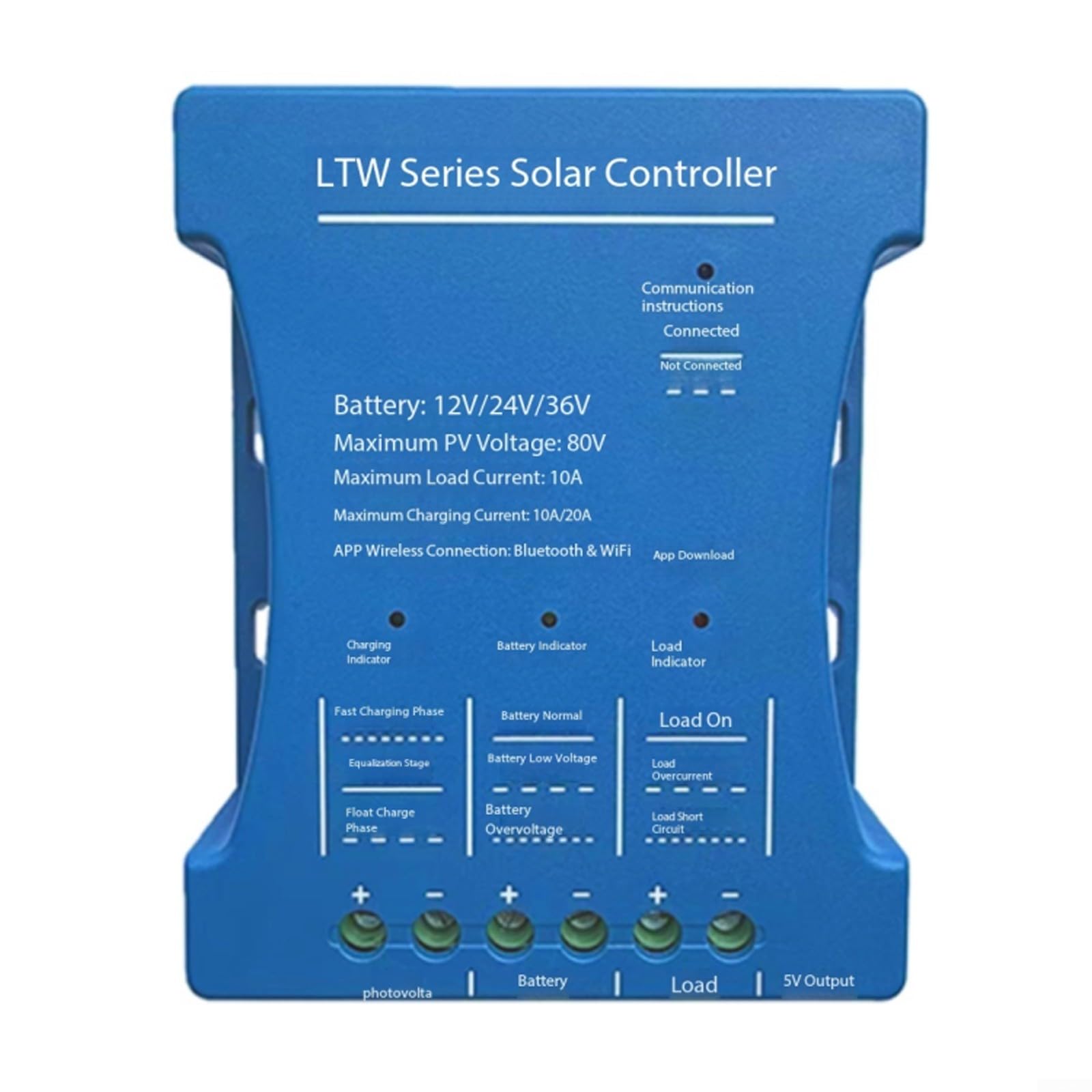Controlador solar para pwm WiFi, 12V/24V/36V Auto Auswahl Bis 80V Solarzellen, Blei- Und para batería lifepo4 (LTW2420)