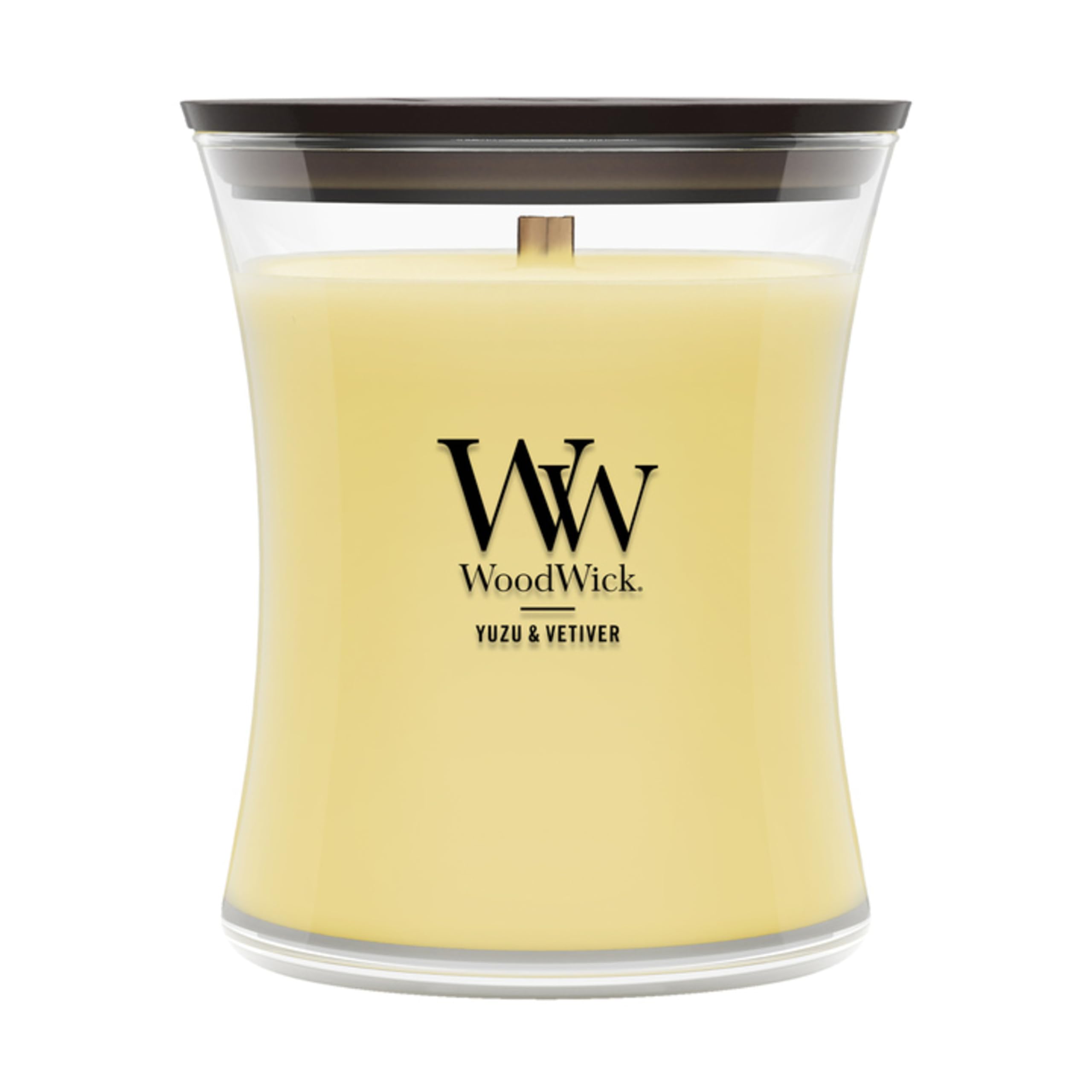 WoodWick Yuzu &amp; Vetiver Scented Candle, Crackling Wick, 9.7oz