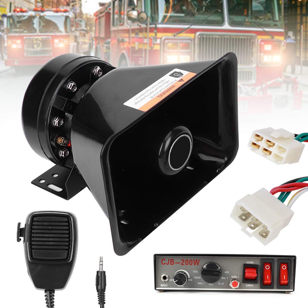 Generic 200W Uniwersalna Syrena Samochodowa Zestaw Alarmowy Głośny System Głośników dla Pojazdu Ratunkowego 130dB, ABS + Metal, Pasuje do Większości Samochodów