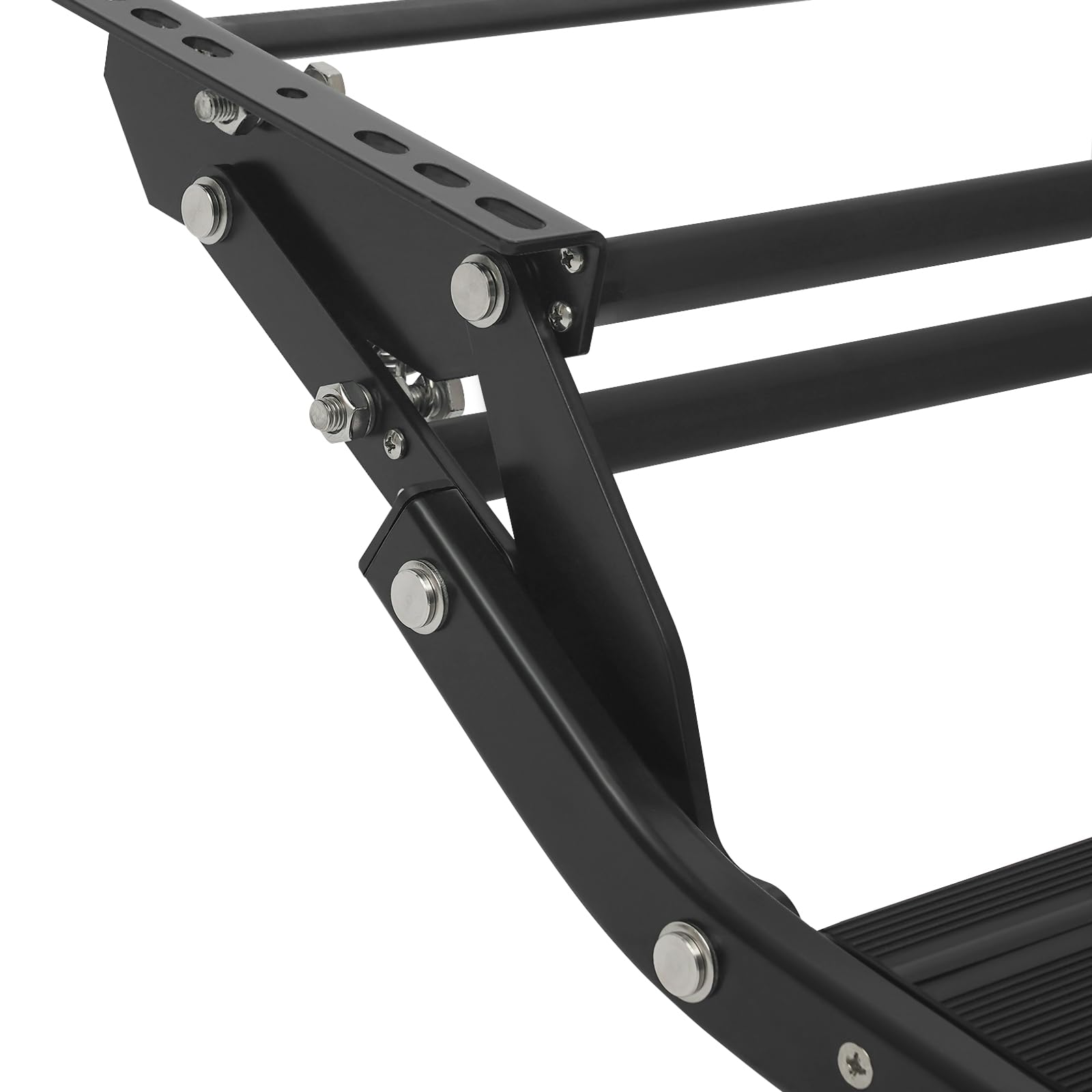 Peldaño para autocaravana hasta 150 kg, negro plegable manual, escalón de una sola etapa para autocaravana, RV, camper, caravana