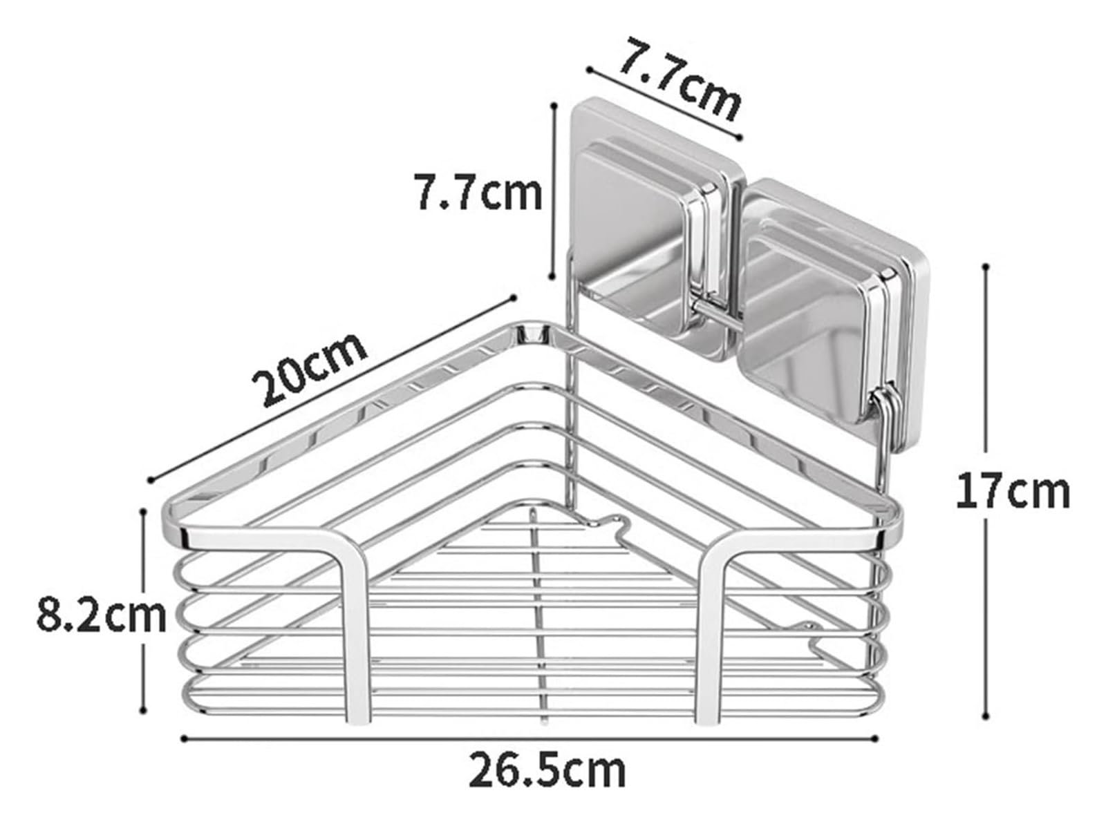Estantes de Ducha, Estante de Pared for baño, Organizador de Ducha de Esquina de Acero Inoxidable sin taladros.