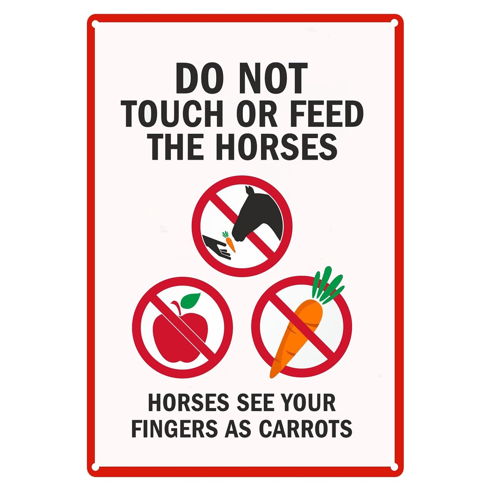 Yepyayqvk Tin Sign 716 Warning Tin Sign Do Not Touch Or Feed The Horses Retro Iron Painting Metal Plaque Metal Signs For Home Bars Restaurants Cafes Pubs Gate Art Wall 6X8 Inch