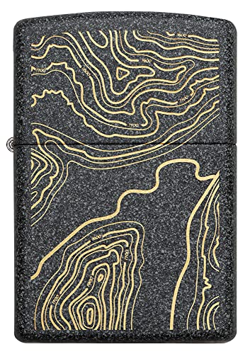 Encendedor de bolsillo Zippo Topo Map Iron Stone miniatura 2