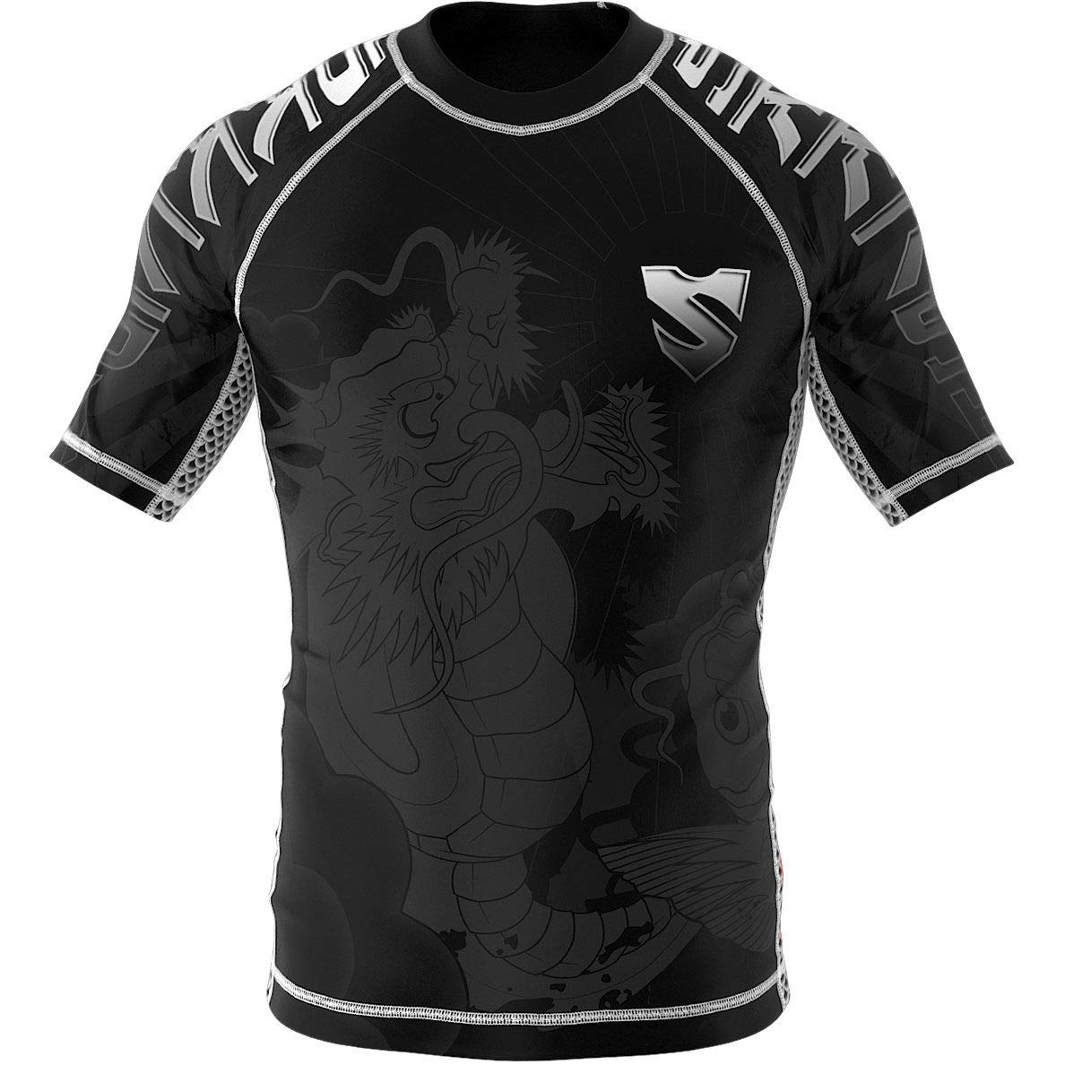 SMMASH Helion Rashguard Hombre Manga Corta, Camisetas Hombre para MMA, Artes Marciales, Krav Maga, BJJ, K1, Karate, Material Transpirable y Antibacteriano — view 36