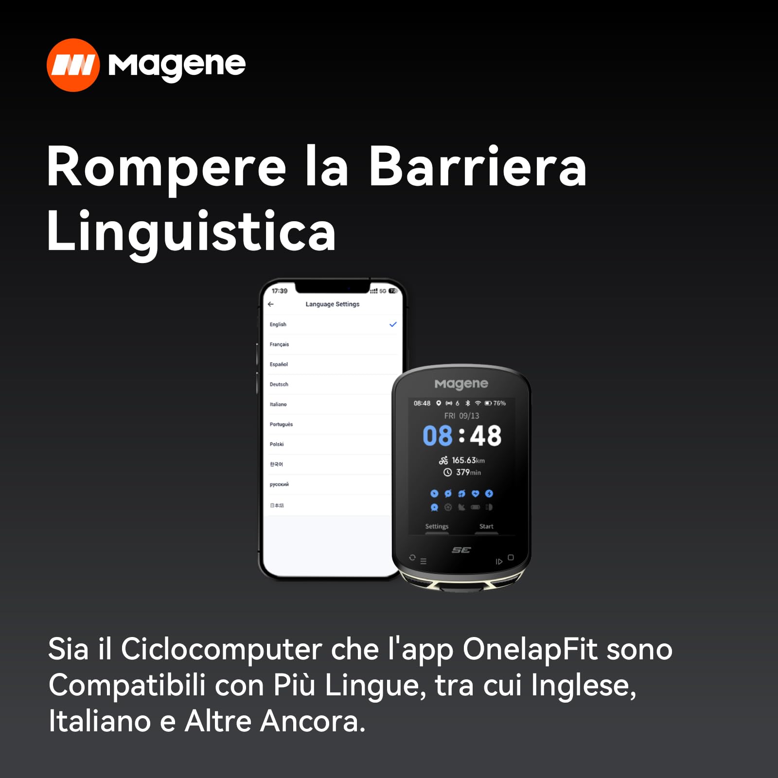Magene C506SE GPS Ciclocomputer 2,4" a Colori Navigazione Pista Impermeabile Bluetooth WiFi