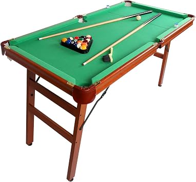 55" Folding Pool Table   Compact Billiard Table with Complete Accessories, Space-Saving Design for Kids & Adults, Includes Cues, Balls, Chalk, Rack & Brush