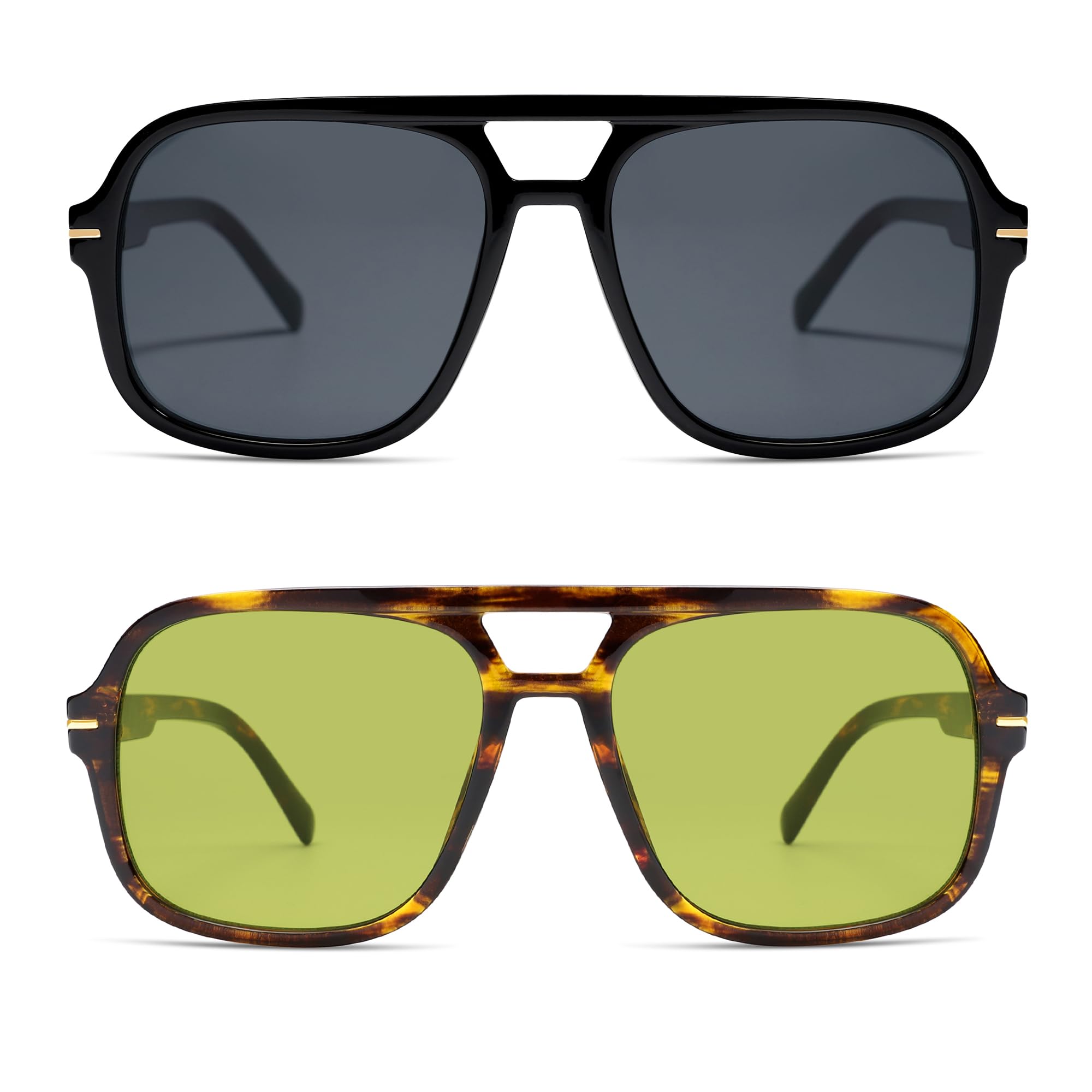 Retro Trendy Square Aviator Sunglasses Womens Mens 70s Classic Vintage Oversized Sun Glasses AR82173