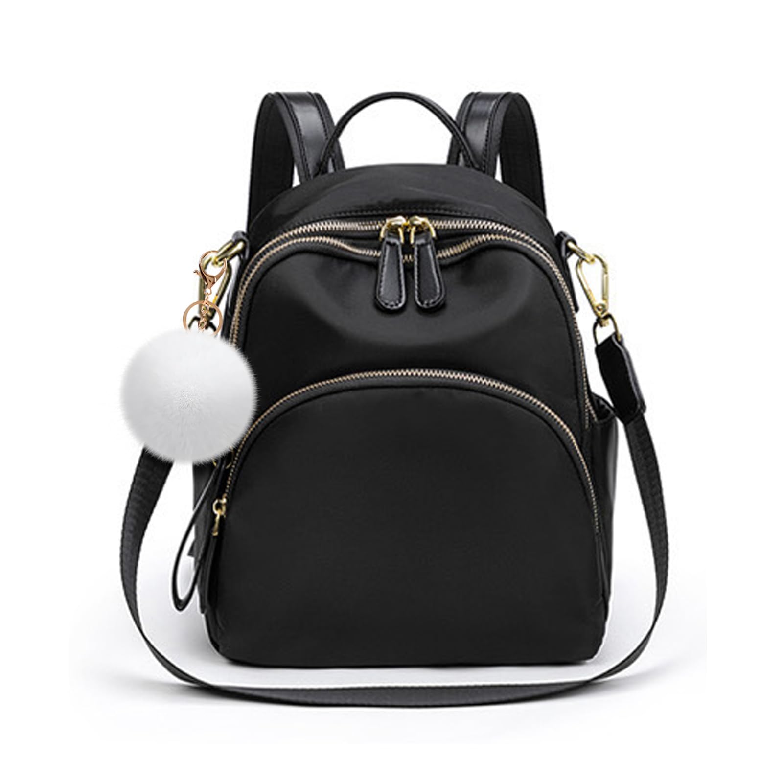 Nicole & Doris Women's Black Backpack Handbags Small Backpacks For Lightweight Rucksack Mini Backpack 2 In 1 Shoulder Bag Daypack For School Work Travel