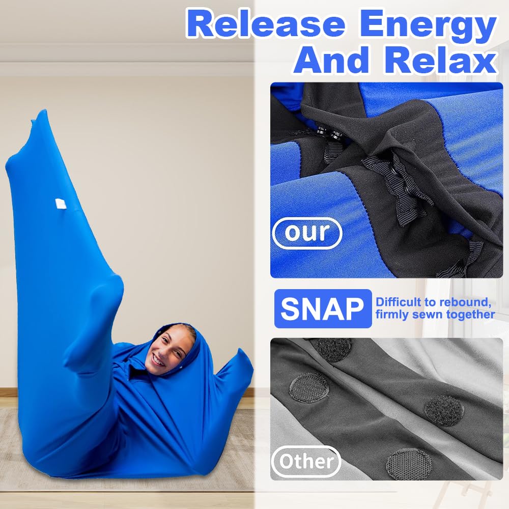 Chaussettes sensorielles pour enfants, 119,4 x 68,6 cm, chaussettes sensorielles extensibles, chaussettes sensorielles pour enfants souffrant d'autisme et d'anxiété (bleu)