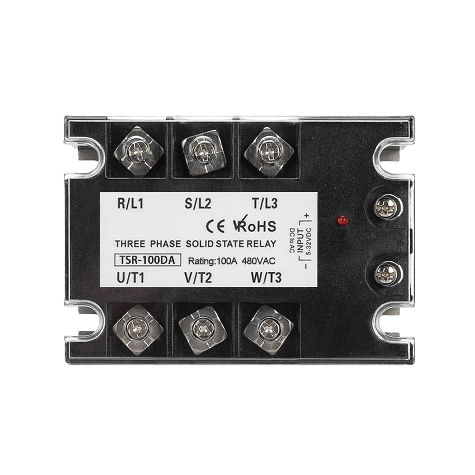 Relè Trifase DC Controllo AC Modulo Relè A Stato Solido SSR 10A 25A 40A 60A 80A 100A 120A 150/200A SSR 5-32VDC A 24-480VAC Dissipatore Di Calore(TSR-100DA)