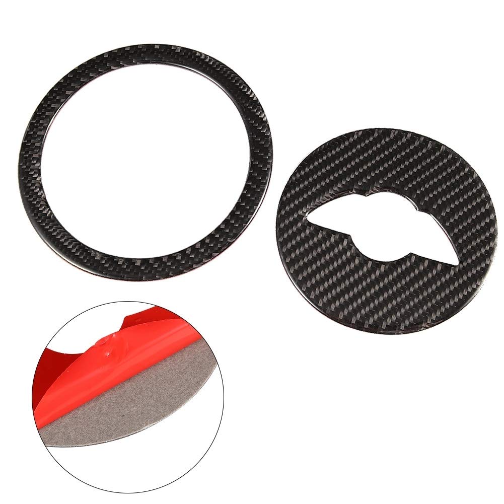 KSTE Pokrowiec na kierownicę z włókna węglowego, akcesoria do Mini Cooper Clubman, Countryman, Paceman R55 R56 R60 R61 - czarny, 1+2