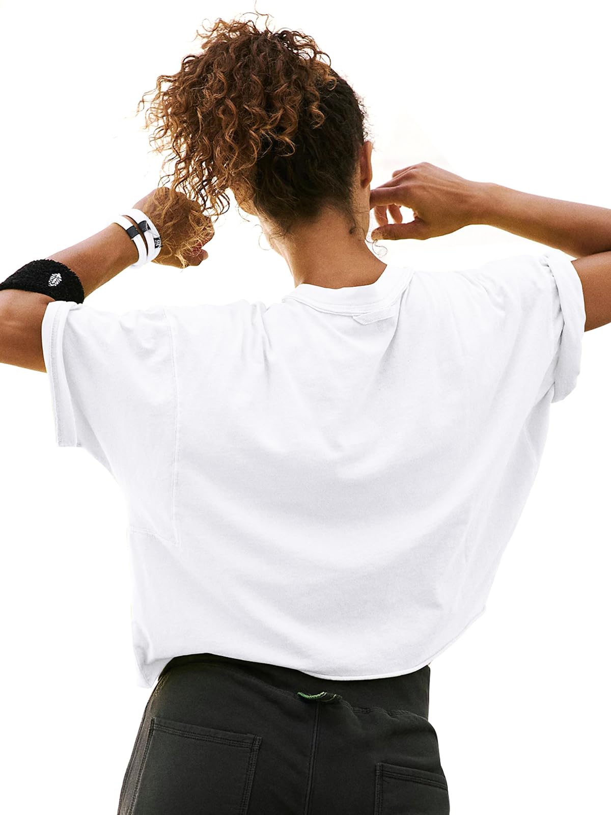 EBANKU Camisas de Entrenamiento de Gran tamaño para Mujer de Manga Corta Tops Cortos Casuales de algodón básico atlético Yoga Correr
