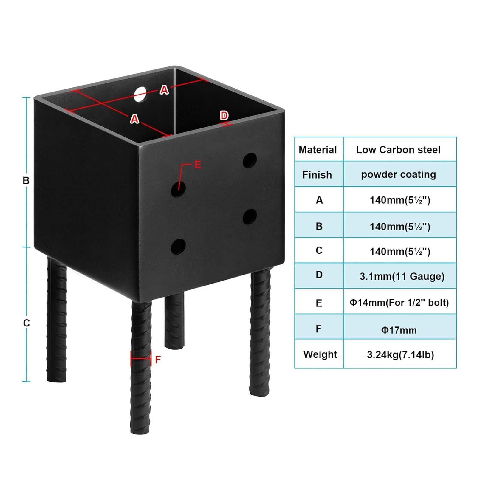 Fenteer Soporte de Anclaje de Metal para Base de Poste de Hormigón Húmedo para de Cenador de Madera Y Terraza