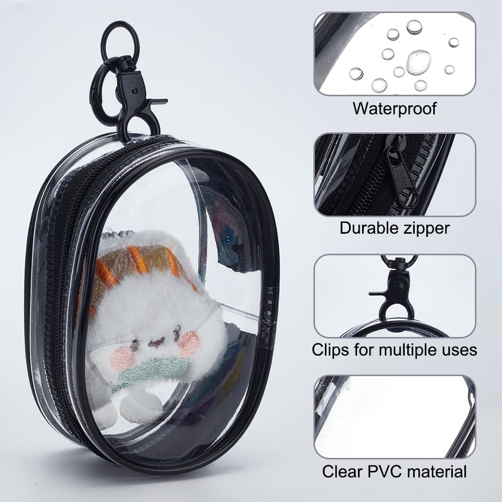 Borsa esposiva con figura trasparente con portachiavi borsa portaoggetti portatile per bambole piccola appesa scatola cieca Organizer vetrina chiusura con cerniera  36