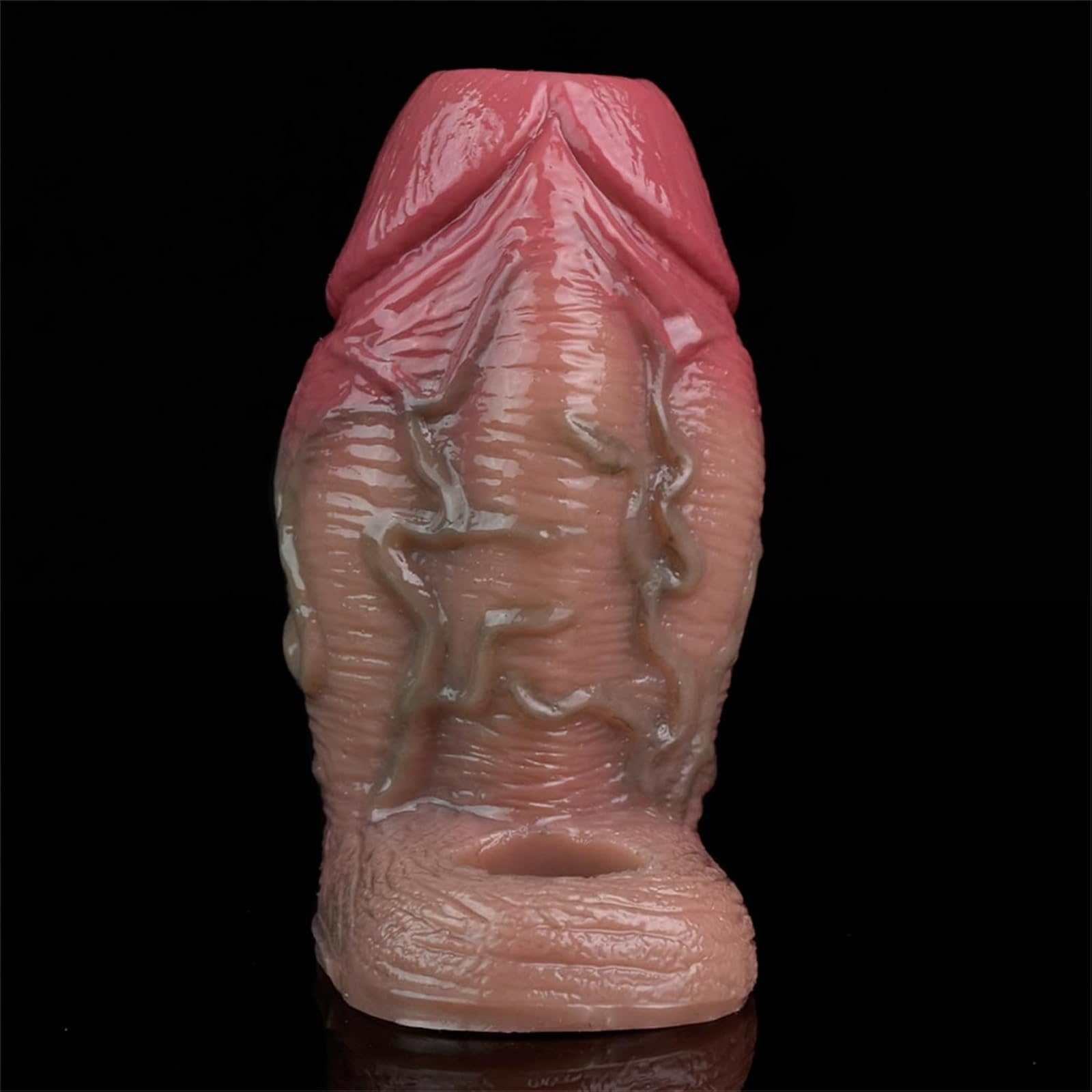 Funda ancha y grande for pene, funda alargadora de pene de silicona con anillo, masculina extensión reutilizable, juguete sexual adultos for hombres(A)