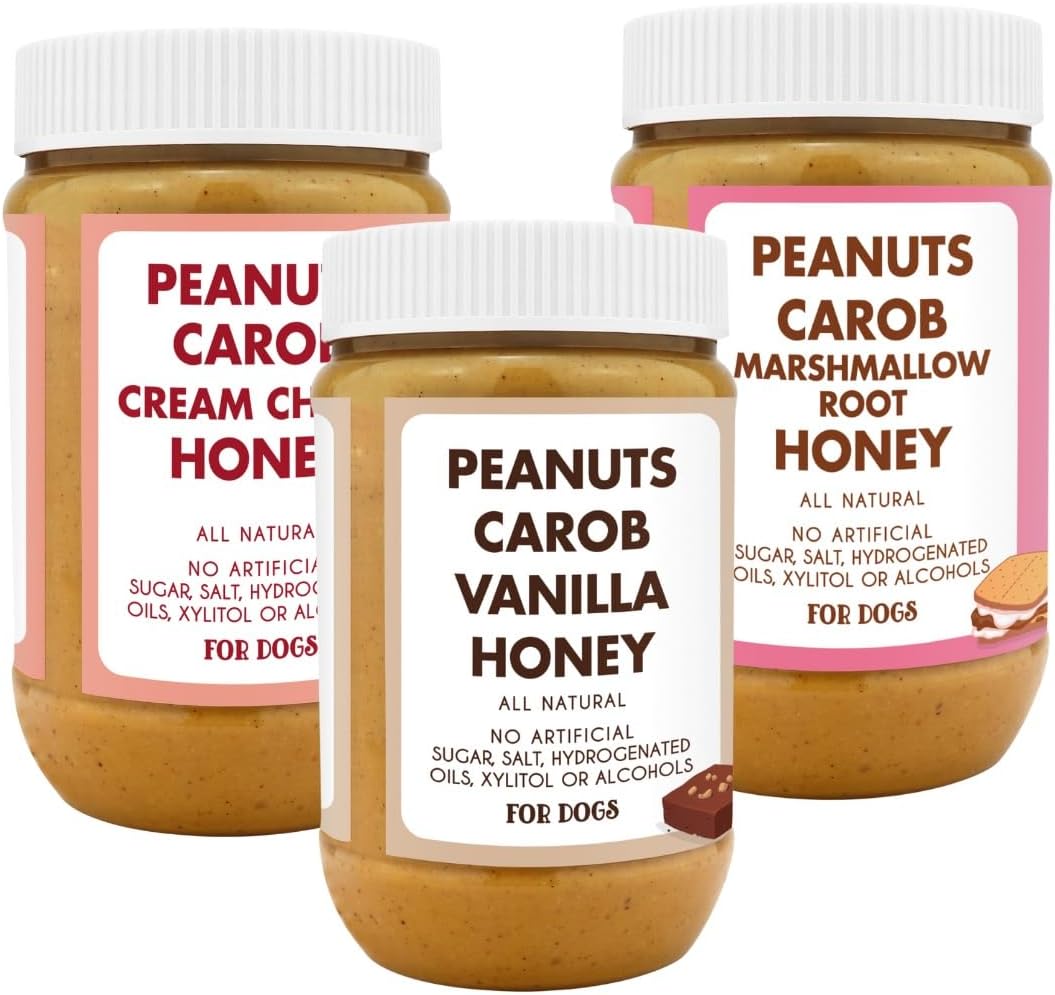BUDDY BUDDER Red Velvet + Brownie Butter + Gimme S'Mores, 100% Natural Dog Peanut Butter, Healthy Dog Treat, Made in USA (Set of 3 / 17oz Jars)