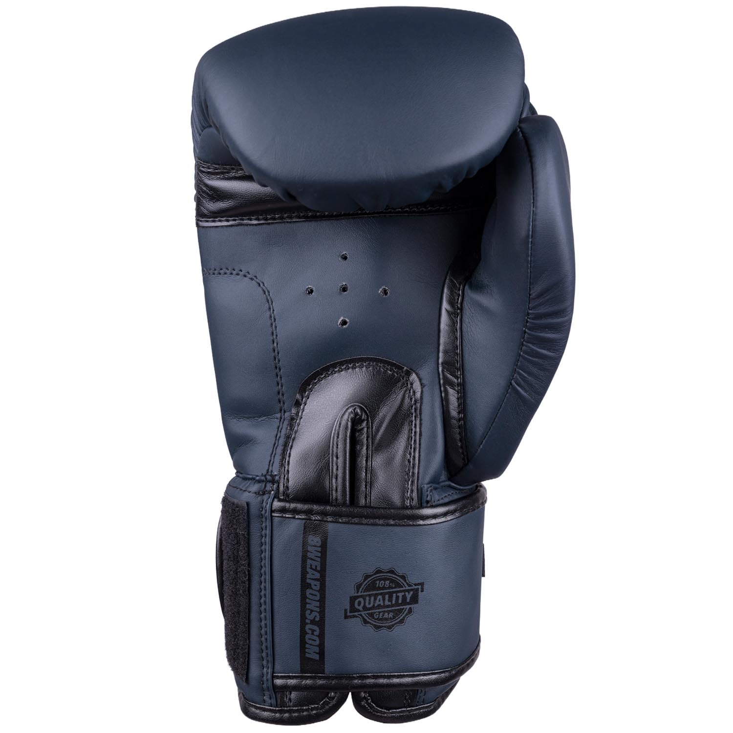8 WEAPONS Boxhandschuhe Unlimited 2.0, Navy-schwarz, Training, Sparring und Wettkampf, Kunstleder, Perfekte Dämpfung und stabile Nähte, Handschuhe für Muay Thai, K1, Boxen, MMA und Kickboxen