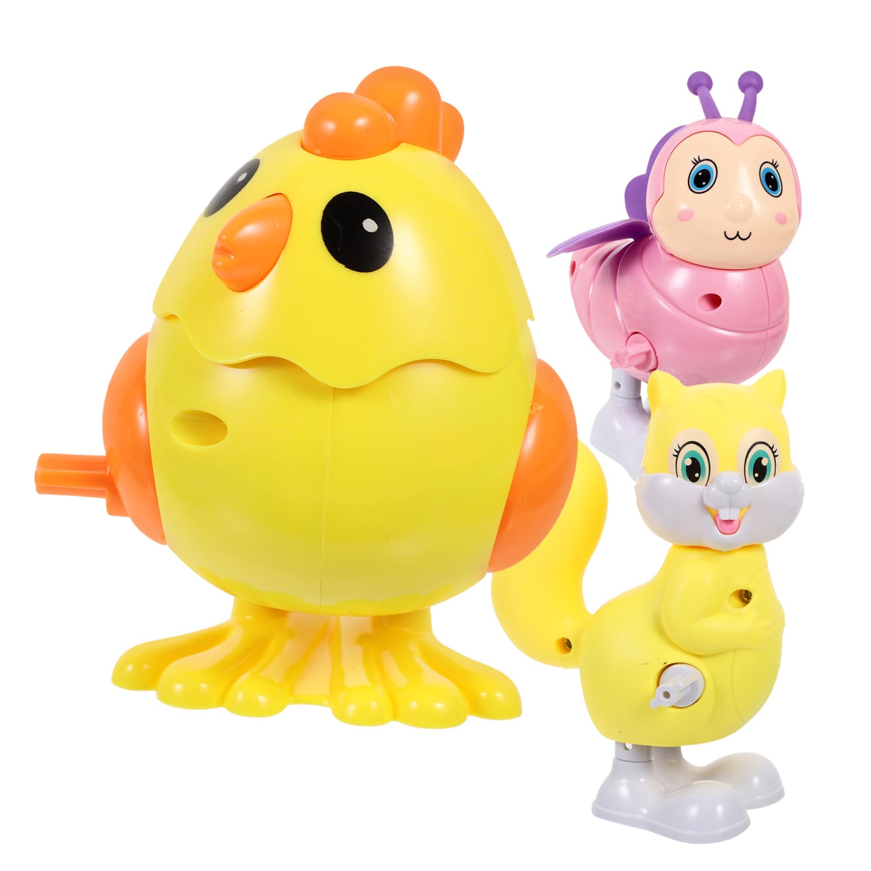 HONMEET 3pcs Wind up Toys for Boys and Girls Mini Spring Jumping Toys Assorted Springs Random