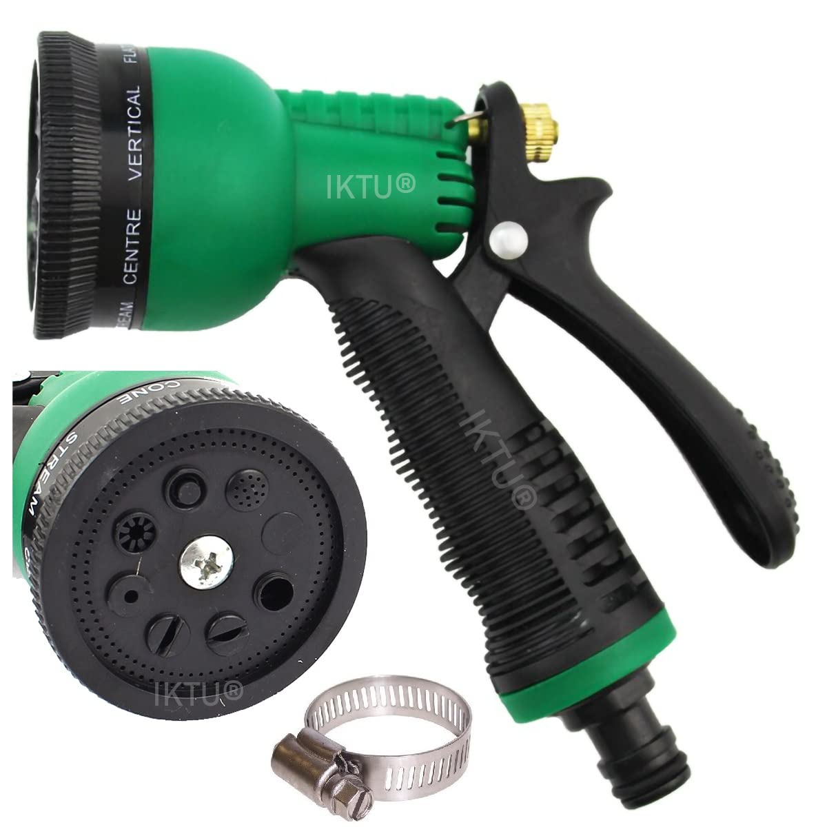 IKTU Garden Hose Nozzle, Water Spray Gun with Brass Valve Control, for Gardening, Watering Plants, Wash Car & Bike, Lawn, Shower Pets | 8 Pattern (B09MB5HKM9) Amazon Price History, Amazon Price Tracker