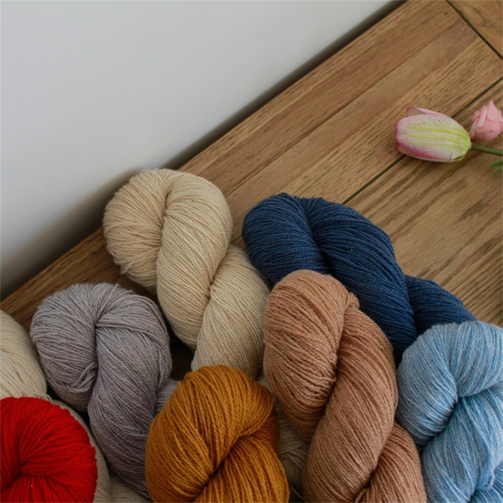 Lotus Yarns Cayak Cashmere & Yak Blend Yarn Fingering Weight 1.76oz / Skein Sweater Yarn for Hand Knitting Crochet (09 Light Flower Gray)