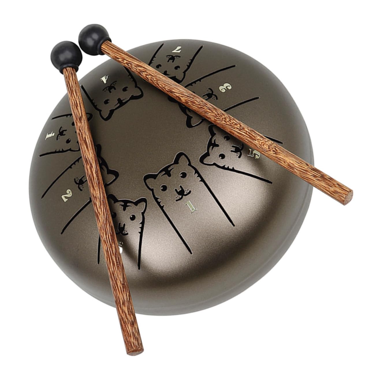 BESPORTBLE 1 Set Steel Tongue Drum for Beginners Percussion Instrument Ethereal Sound for Meditation and Music Therapy Tiger Zodiac