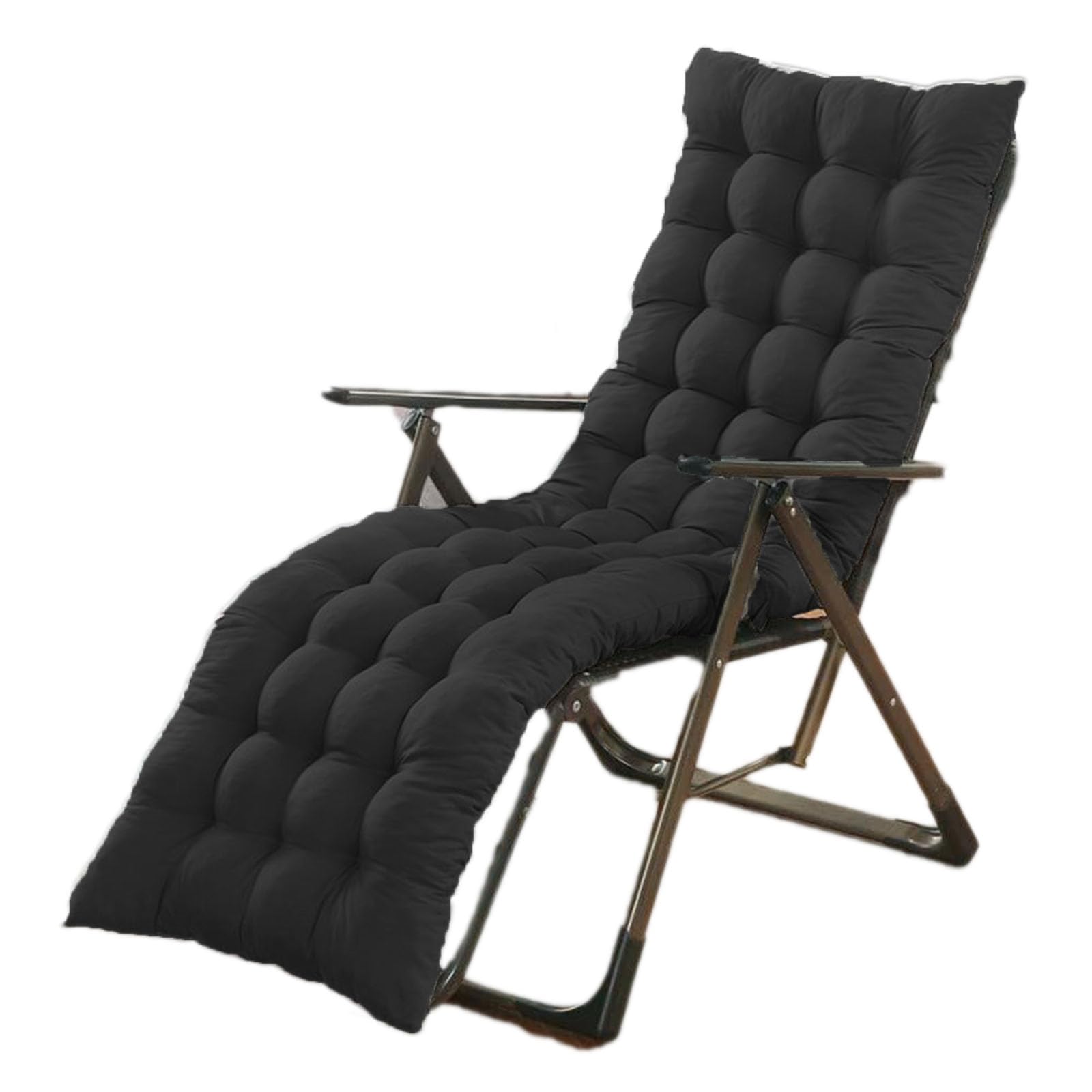 Simple Design Sun Lounger Cushion Sunlouger Cushion Only Garden Bench Deck Chair Pads Soft Portable Rocking Chair Cushion for Patio Balcony Bay Window (Black,110 * 45)