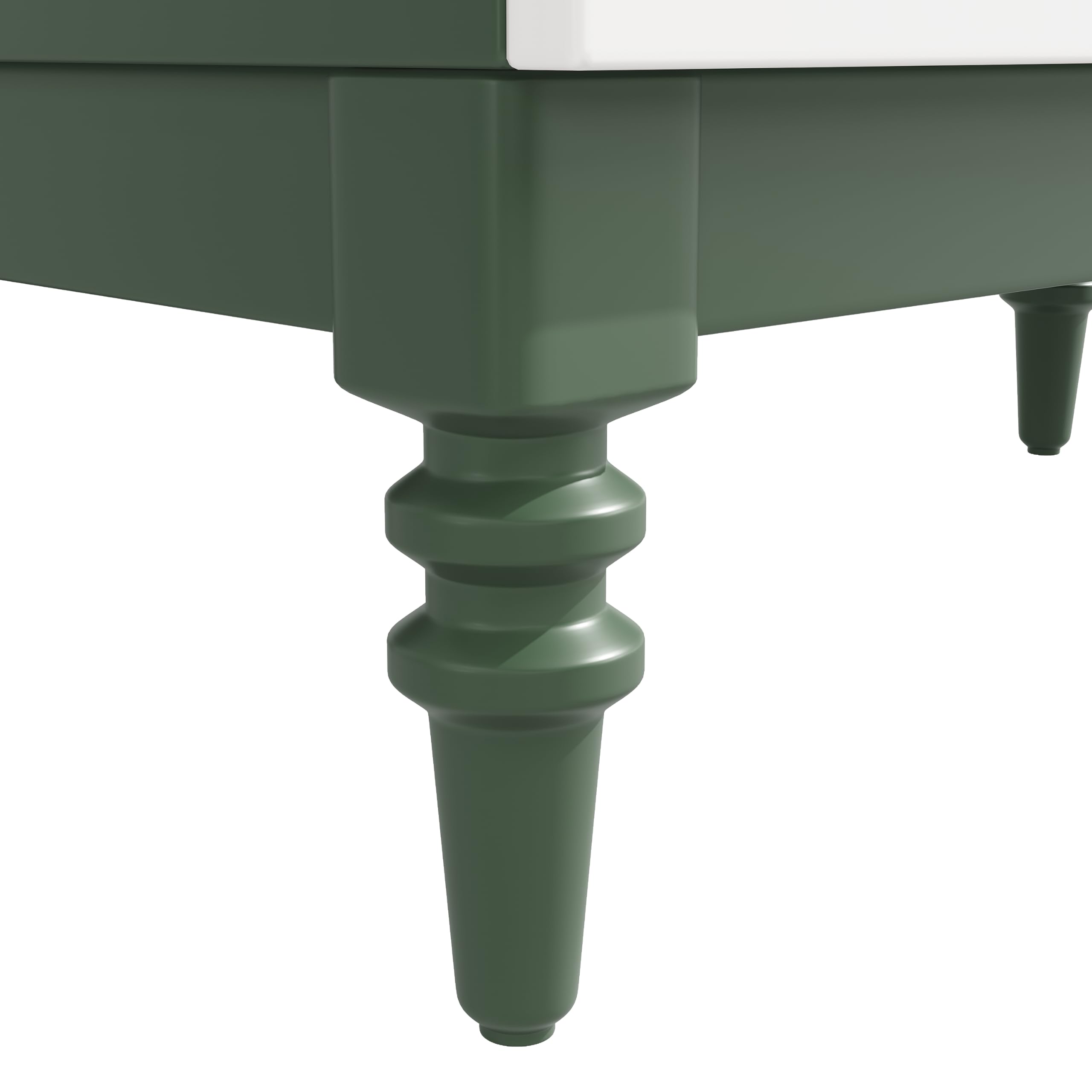 Vitrina arqueada 165 cm con puertas dobles de cristal estriado, 3 niveles, verde oscuro y blanco