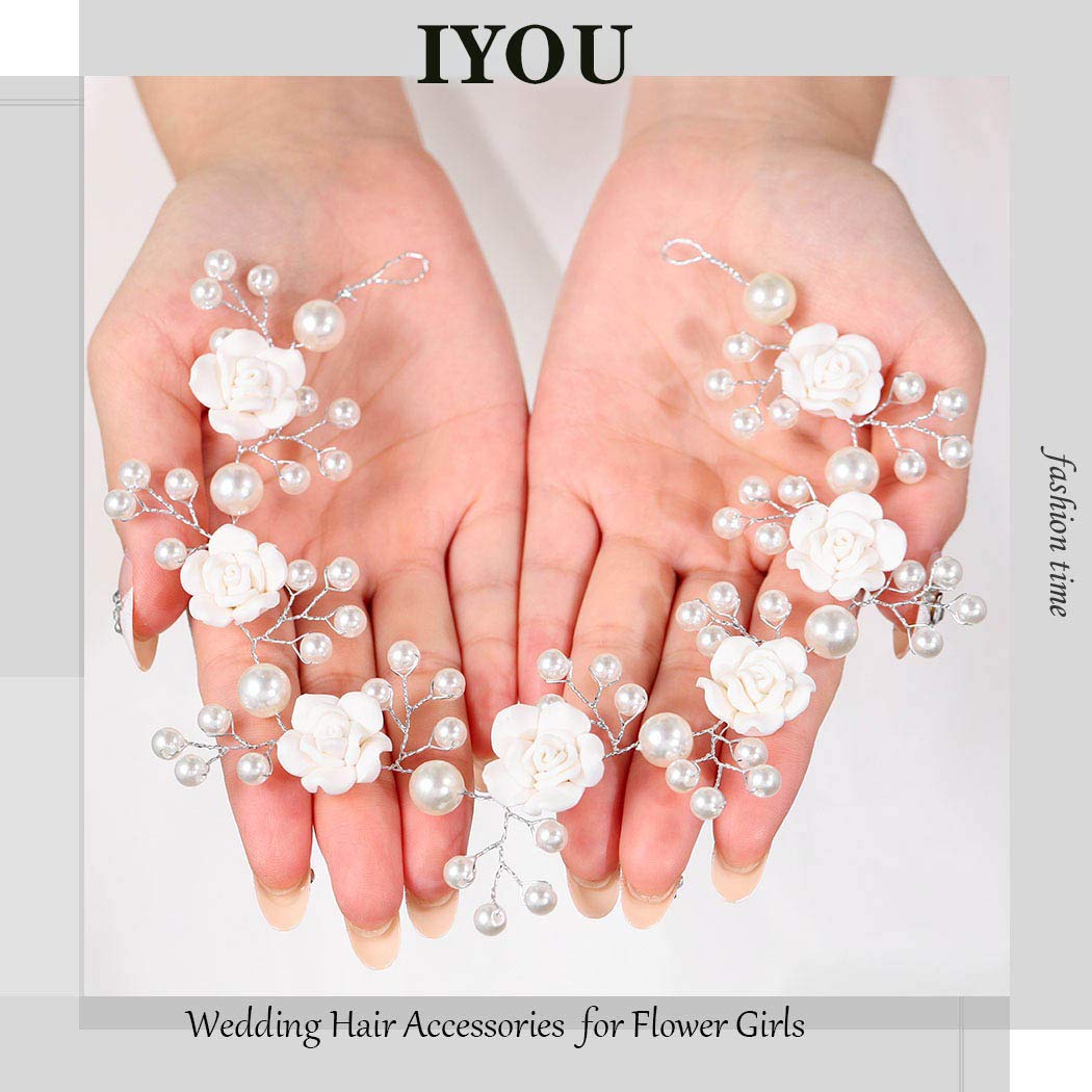 Corona di fiori per ragazze, fascia da sposa con perle da