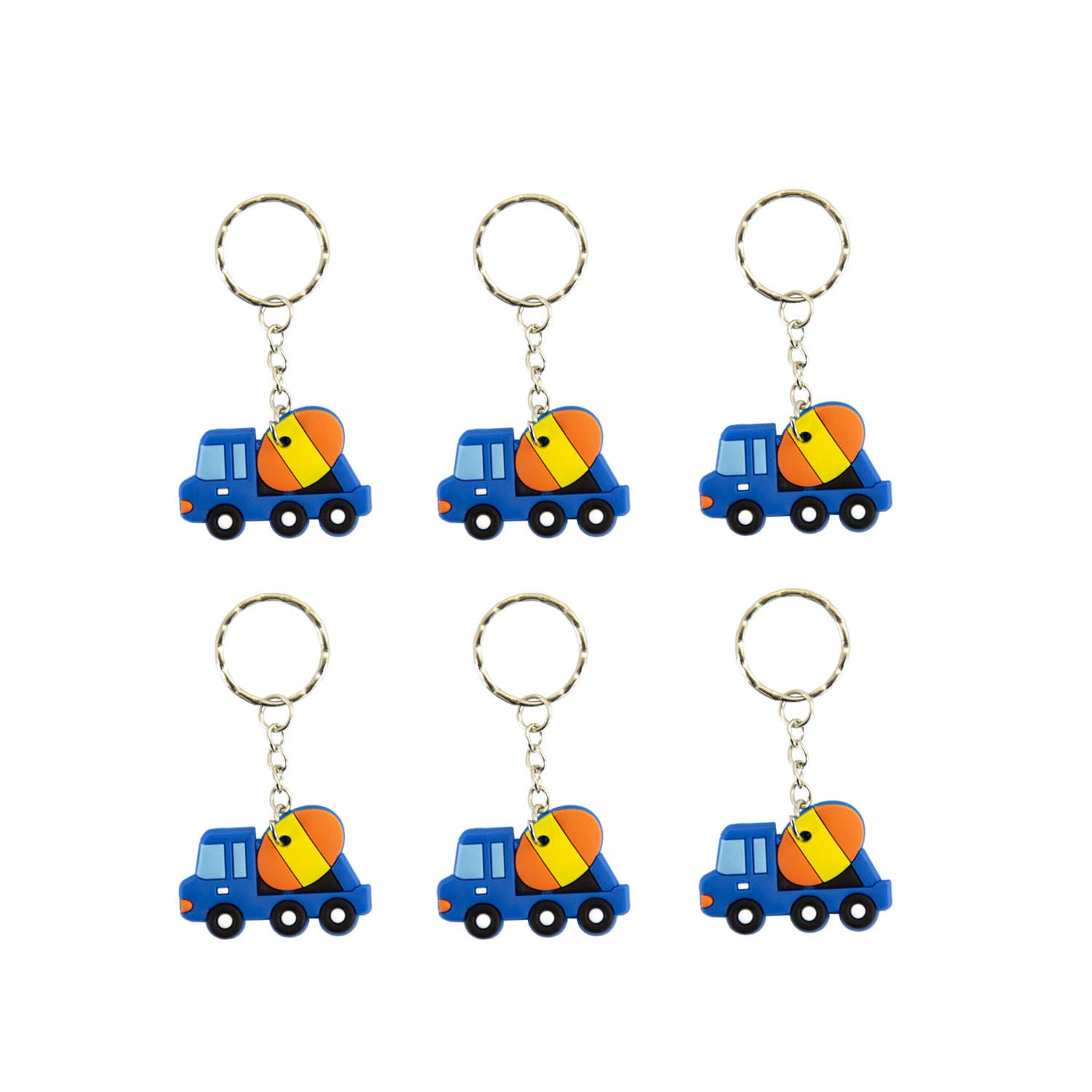 Oblique Unique 6er Schlüsselanhänger-Set – Autos, Busse & LKWs Als Mitgebsel Für Kinder