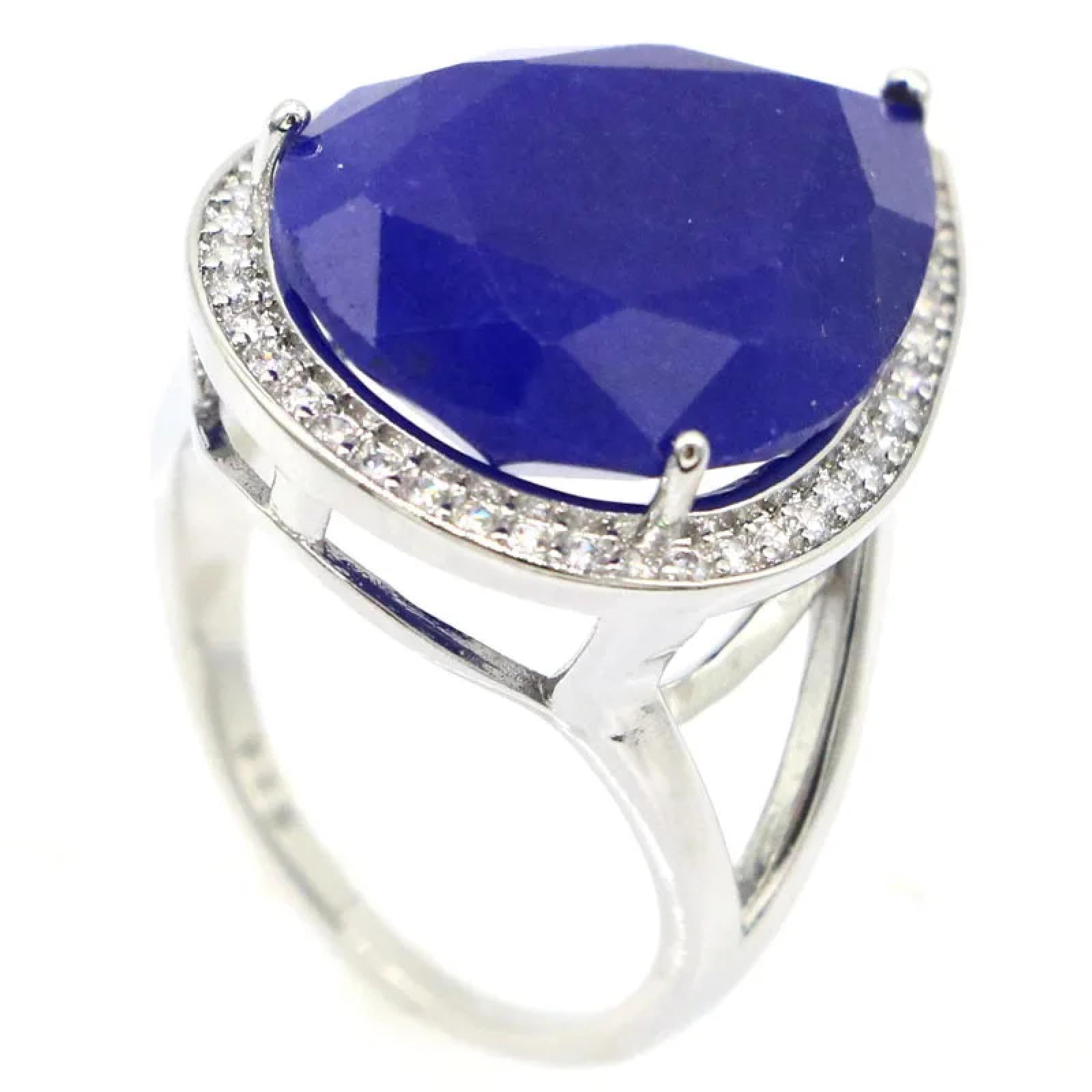 Anello Anelli Gioielli Donna Uomo Accattivanti Anelli di Fidanzamento in Argento con Zirconi Bianchi E Topazio Alessandrite Che Cambiano Colore, 20 X 15 Mm, 7 Zultanite