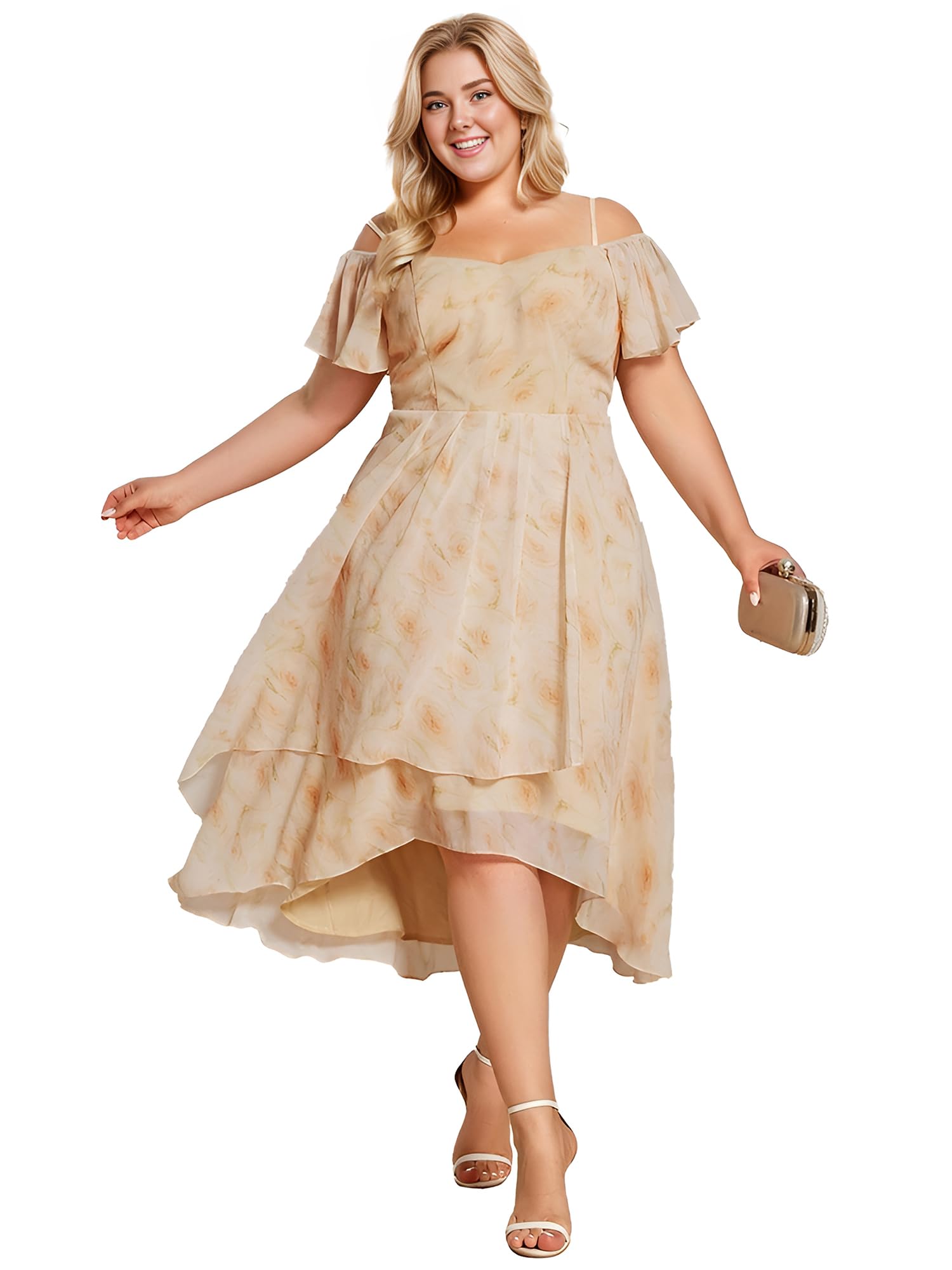 Evening Gowns With Ever-Pretty Women's Plus Size Off Shoulder Chiffon Wedding  Guest Dress