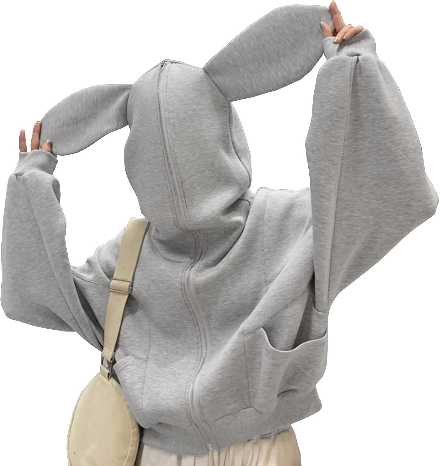 bunny ears zip up hoodie