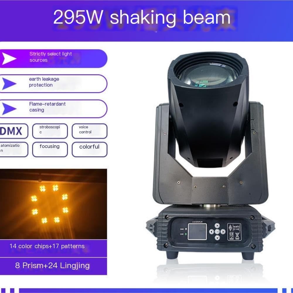 Faisceau lumineux à tête mobile 295W, lampe de scène rotative RVB