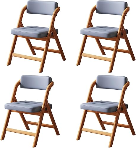 Sillas de comedor plegables de madera, sillas plegables modernas con asientos acolchados, silla de cocina plegable, silla plegable acolchada para