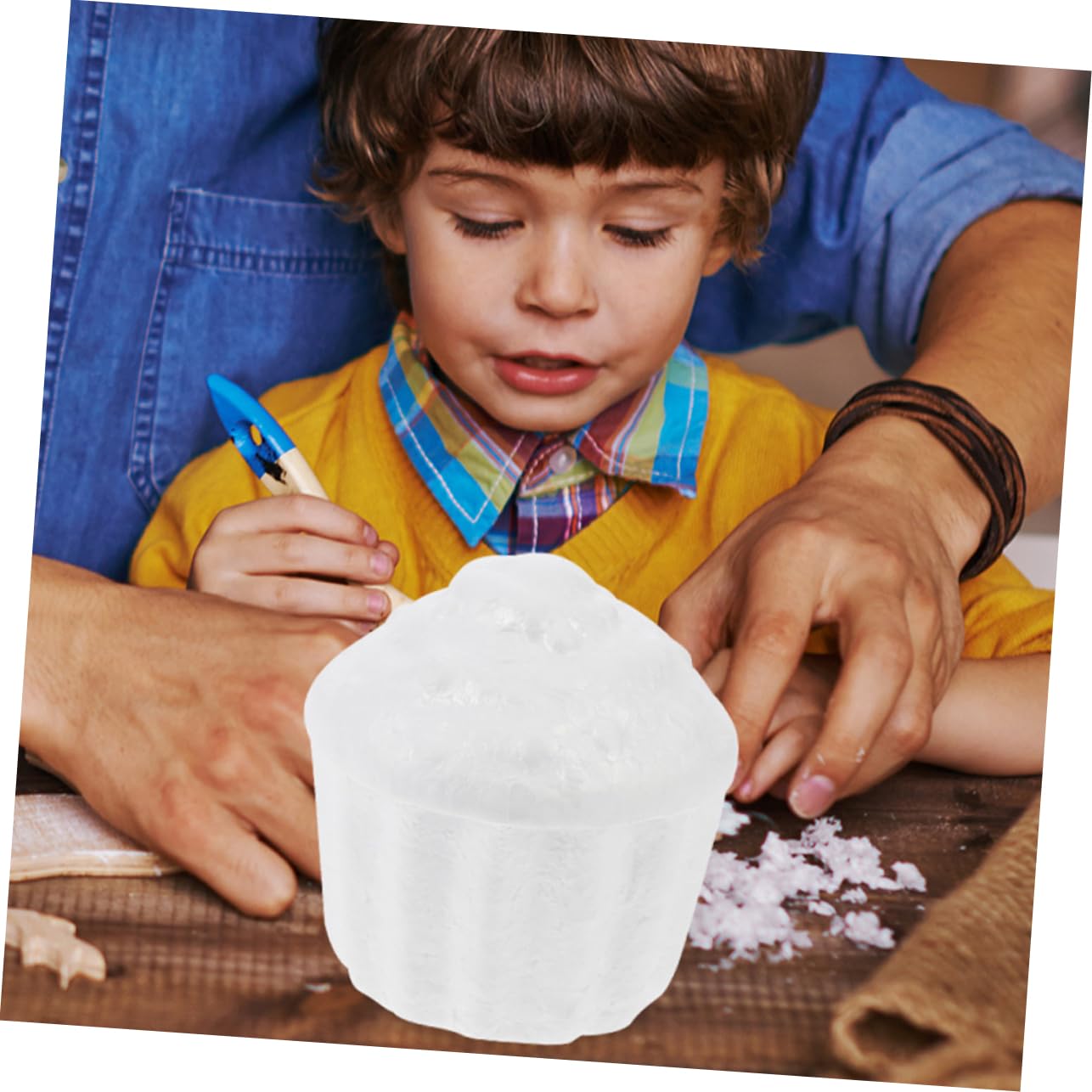 VICASKY Lot de 5 Modèles de Gâteau en Mousse Blanche Forme Cupcake pour Travaux Manuels et Accessoires D'entraînement Créatifs Faits Main