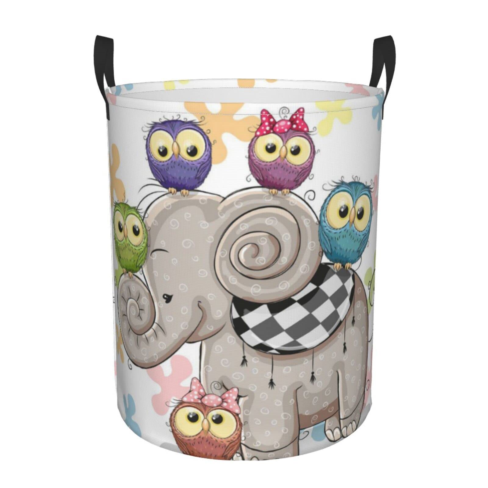 Hengpai - Cesto portabiancheria da appendere per bambini, in tessuto, con ganci per porta, motivo: elefante, giraffa, tigre e coccodrillo
