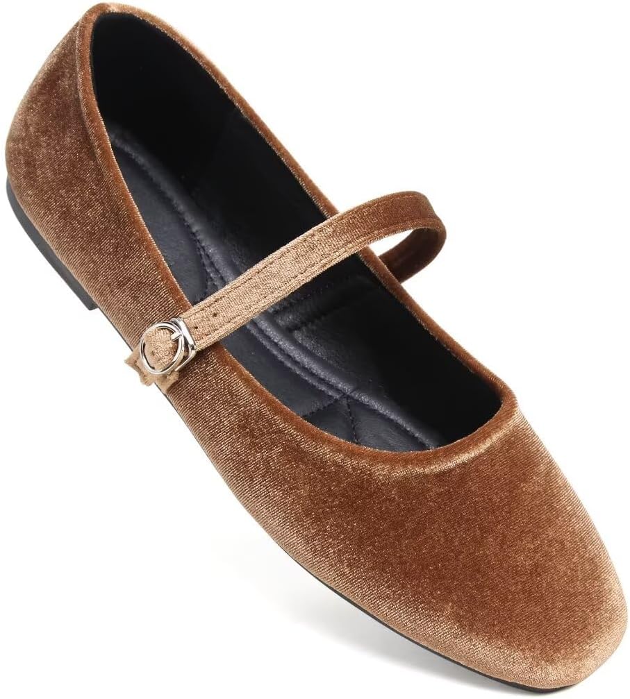 Stunner Mary Jane Square Toe Black Ballet Flats for Women Comfortable Ankle Strap Casual Slip On Flats - Image 7