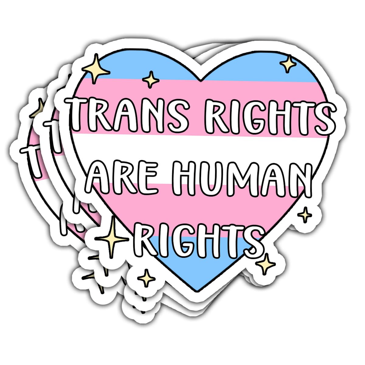 3 Pcs Trans Rights are Human Rights Sticker, Equality Bumper Sticker, Trans Human Rights Ally Stickers - Vinyl Sticker 3x3 for Water Bottles Laptop