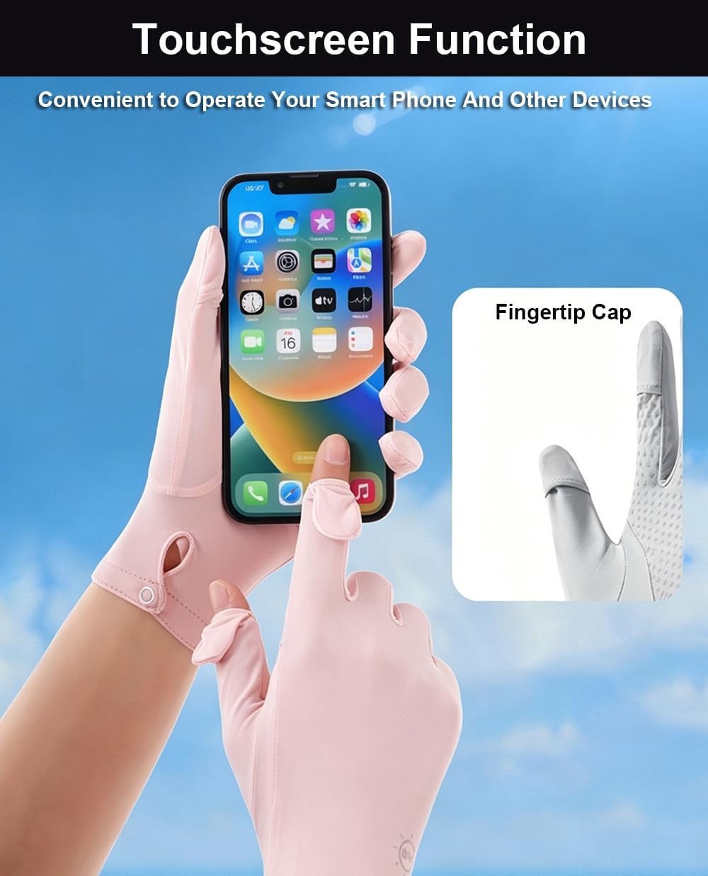 SUJAYU Thin Gloves Sun Gloves for Women UV Protection, Fullfinger UV Gloves Driving Gloves Women Sun Protection Gloves