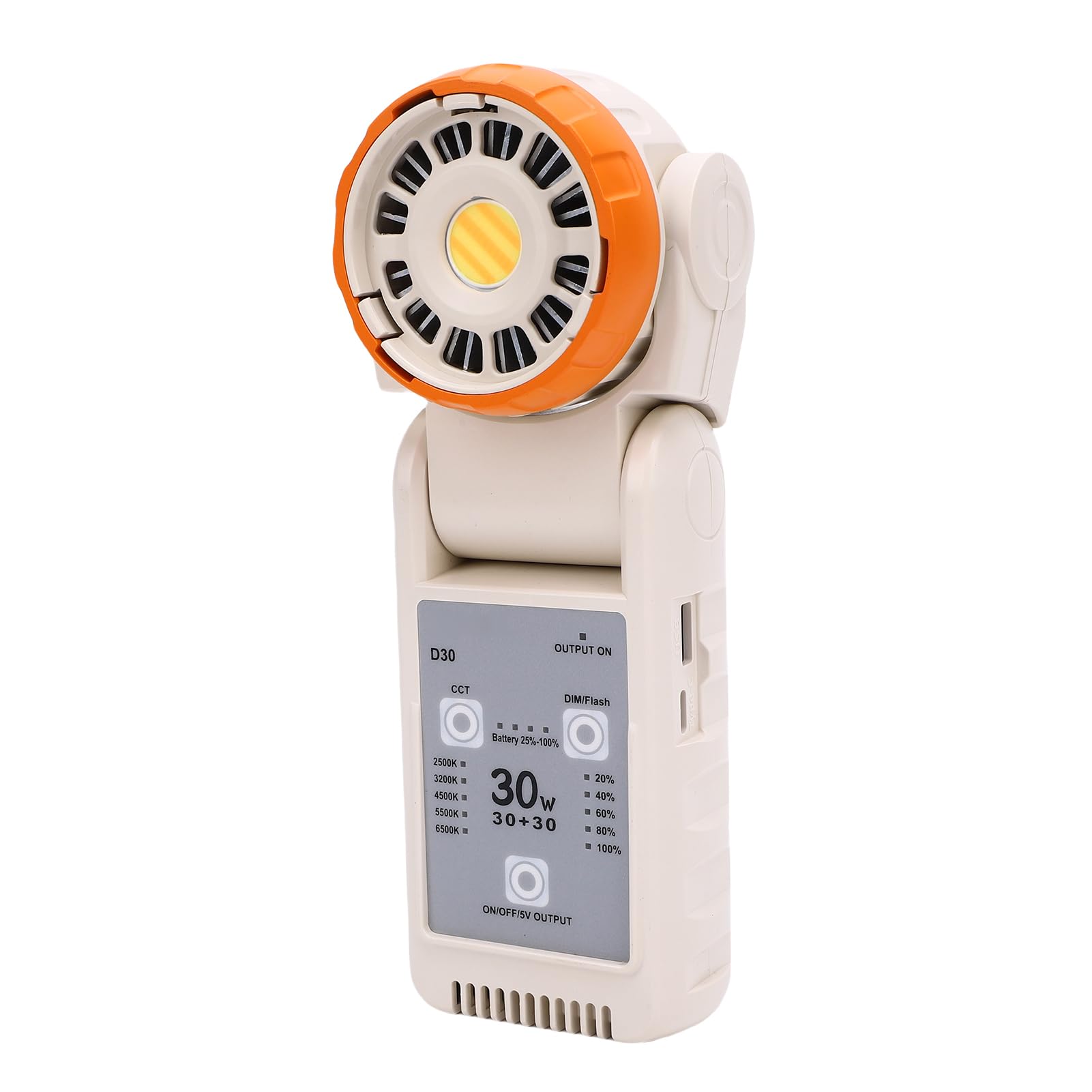 Cuifati Luce Video LED da 30 W, 5 Temperature di Colore 2500K-6500K Faretto