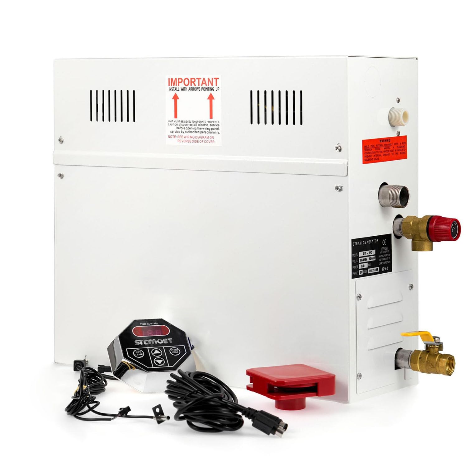 SKIHOT 4.5KW Steam Room Generator Kit,Electric Sauna Heater with Aromatherapy Steam Head,Self-draining Design,Fast Heating for Household SPA Shower and Relaxation Room 4.5kw