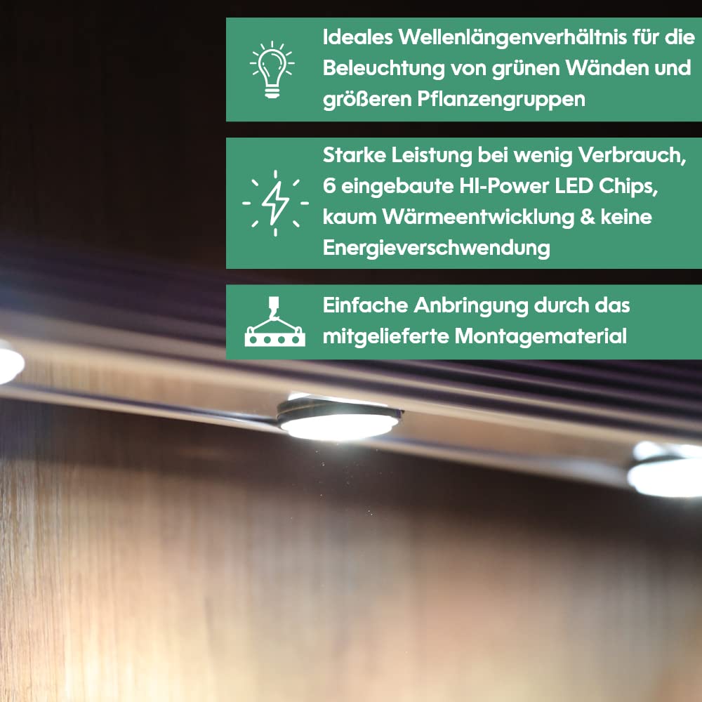 Parus by Venso Wall Spot 60cm, Abstrahlwinkel 120°, LED Wachstumslampe, Grow Light für Zimmerpflanzen und Grünpflanzen, Fassaden- und Wandbegrünung