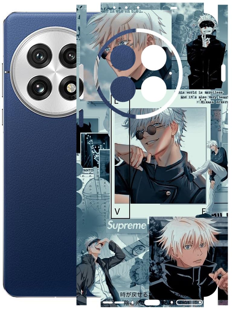 AtOdds Mobile Skin Sticker Wrap | Compatible for ONEPLUS 13 (5G) | Scratchproof Matte Finish | Full Coverage for All Sides & Camera Protection (Gojo-Saturo)-image-32