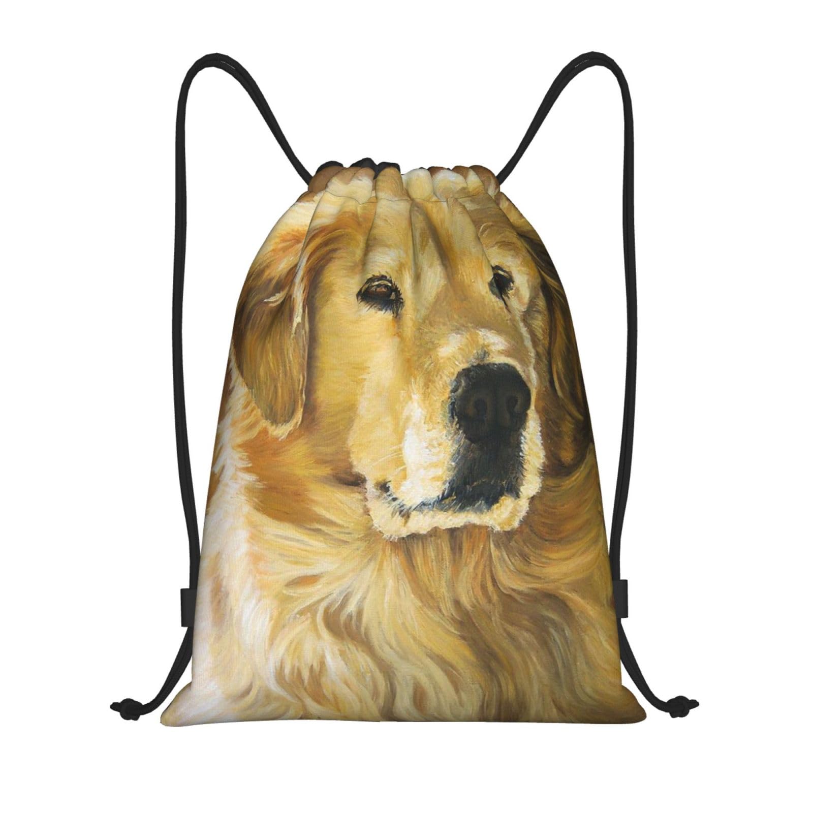 AABSTBFM Golden Retriever Lightweight Drawstring Backpack | M - String Backpack Bags For Gym, Travel, Shopping, School, And More