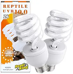 Luz de réptil UVB, pacote com 2 lâmpadas UVB de 10,0 24W, lâmpada de réptil UVA UVB para dragão barbudo, lâmpadas UV para répteis do deserto